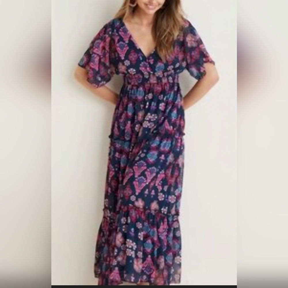 VENUS Floral Boho Maxi Dress Size Large Nwt